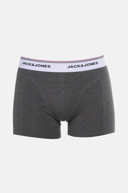 Boxer short gris d'ACCESSORIES BY JACK & JONES, avec une ce de taille blanche imprimée du logo.