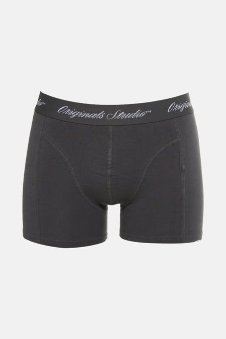 Boxer short gris d'ACCESSORIES BY JACK & JONES, avec une ceinture élastique imprimée.