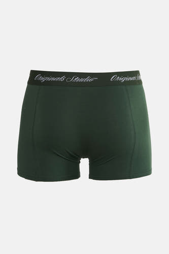 Groene boxershort van ACCESSORIES BY JACK & JONES, met een elastische tailleband voorzien van logo's.