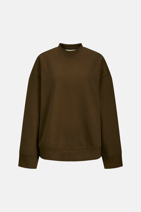 Sweat col O - brun