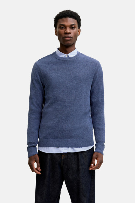 Pull col O - bleu