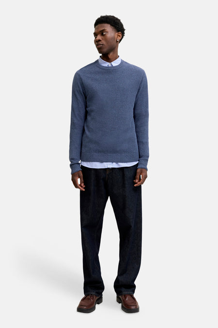 Pull col O - bleu