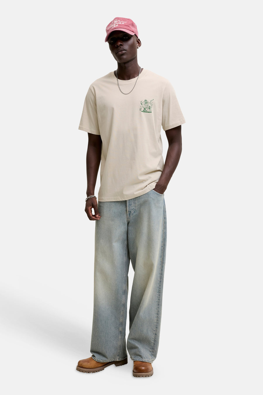 T-shirt (manches courtes) Écru - ORIGINALS BY JACK & JONES