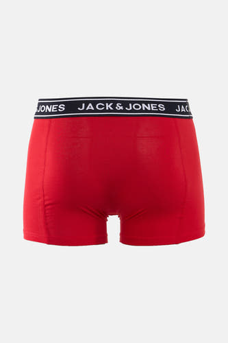 Rode boxershort van ACCESSORIES BY JACK & JONES, met merknaam op de elastische tailleband.