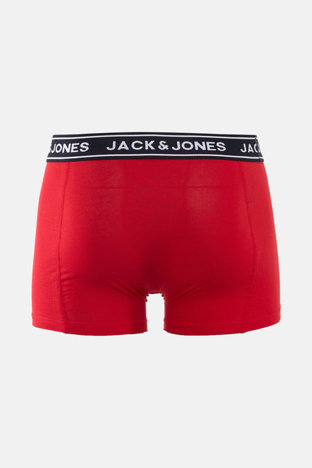 Rode boxershort met logo 'JACK & JONES' op de tailleband.