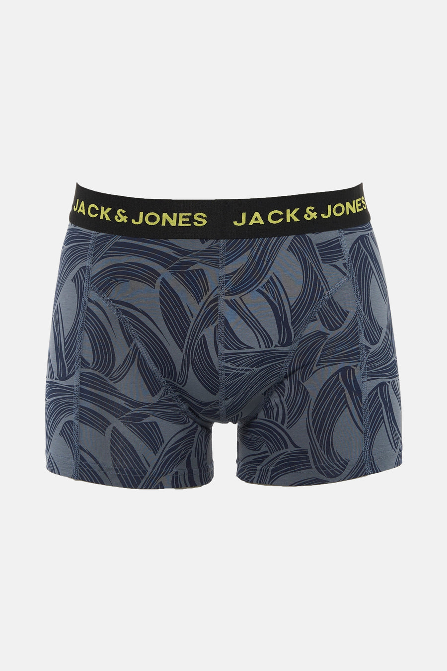 Blauw-grijze Jack & Jones boxershort met bladmotief.