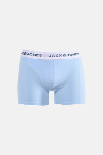 Boxer bleu d'ACCESSORIES BY JACK & JONES, avec une bande élastique blanche à logo.