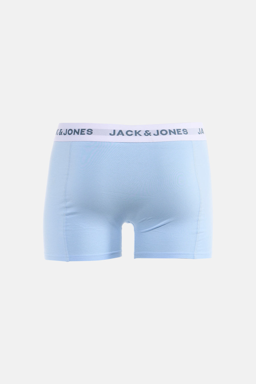 Blauwe boxershort van ACCESSORIES BY JACK & JONES, met een witte elastische band met logo.
