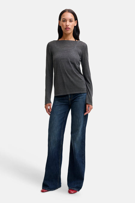 Pull col O - Dark Grey Melange