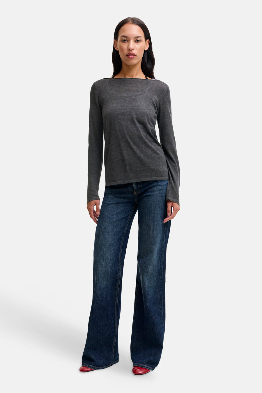 Pull col O gris - JJXX