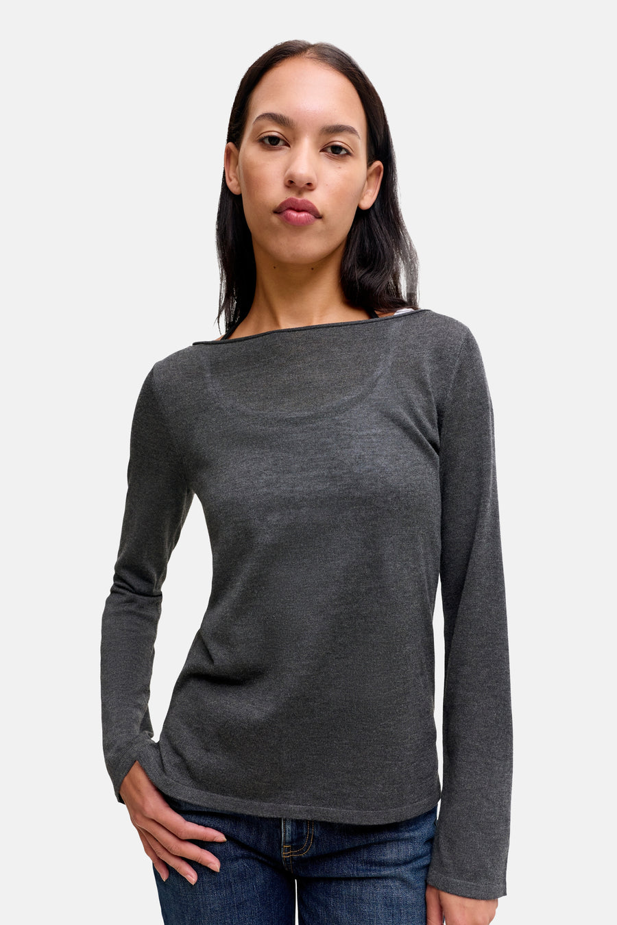 Pull col O gris - JJXX