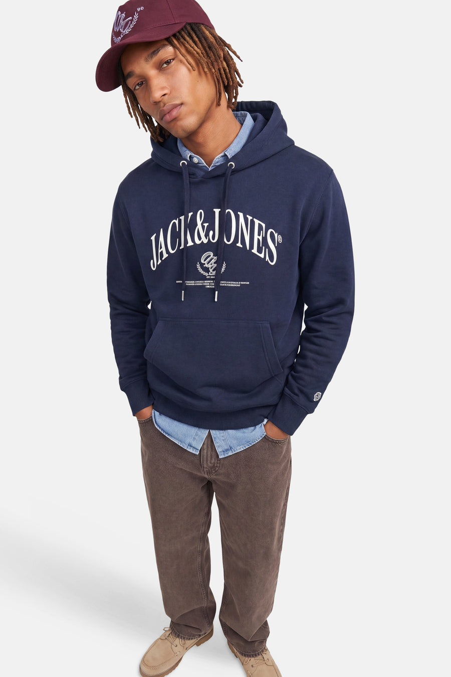 Sweat à capuche bleu - ORIGINALS BY JACK & JONES