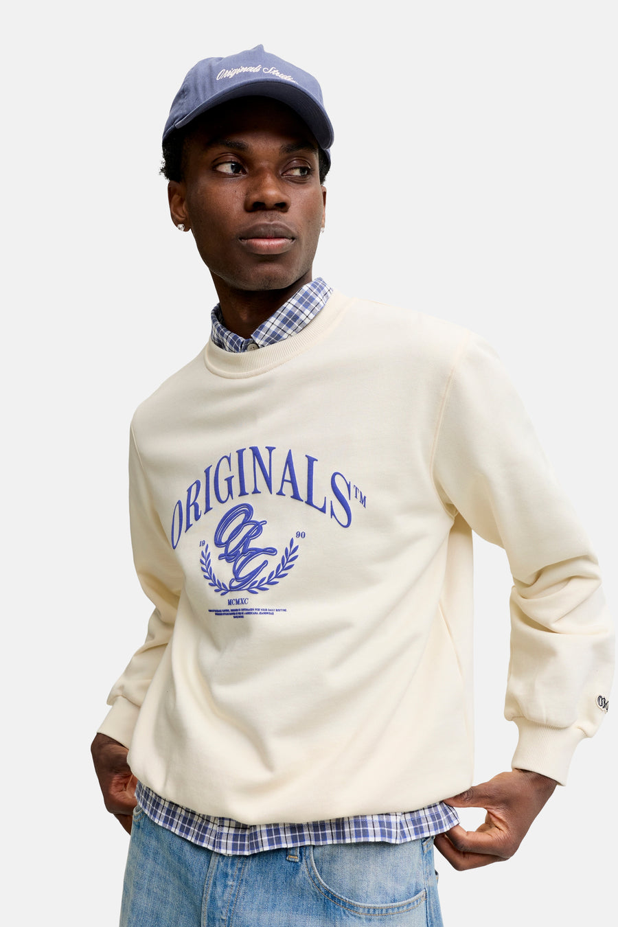 Sweat col O blanc - ORIGINALS BY JACK & JONES