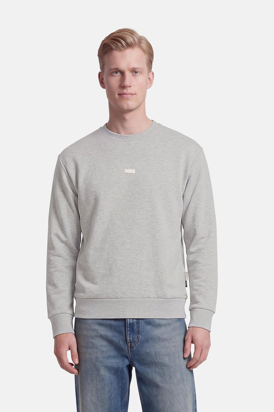 Sweat col O - gris