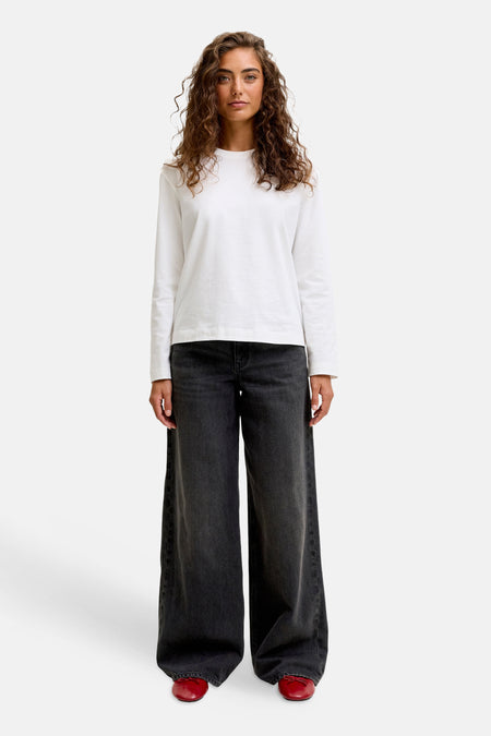 Jeans wide dark grey denim - JJXX