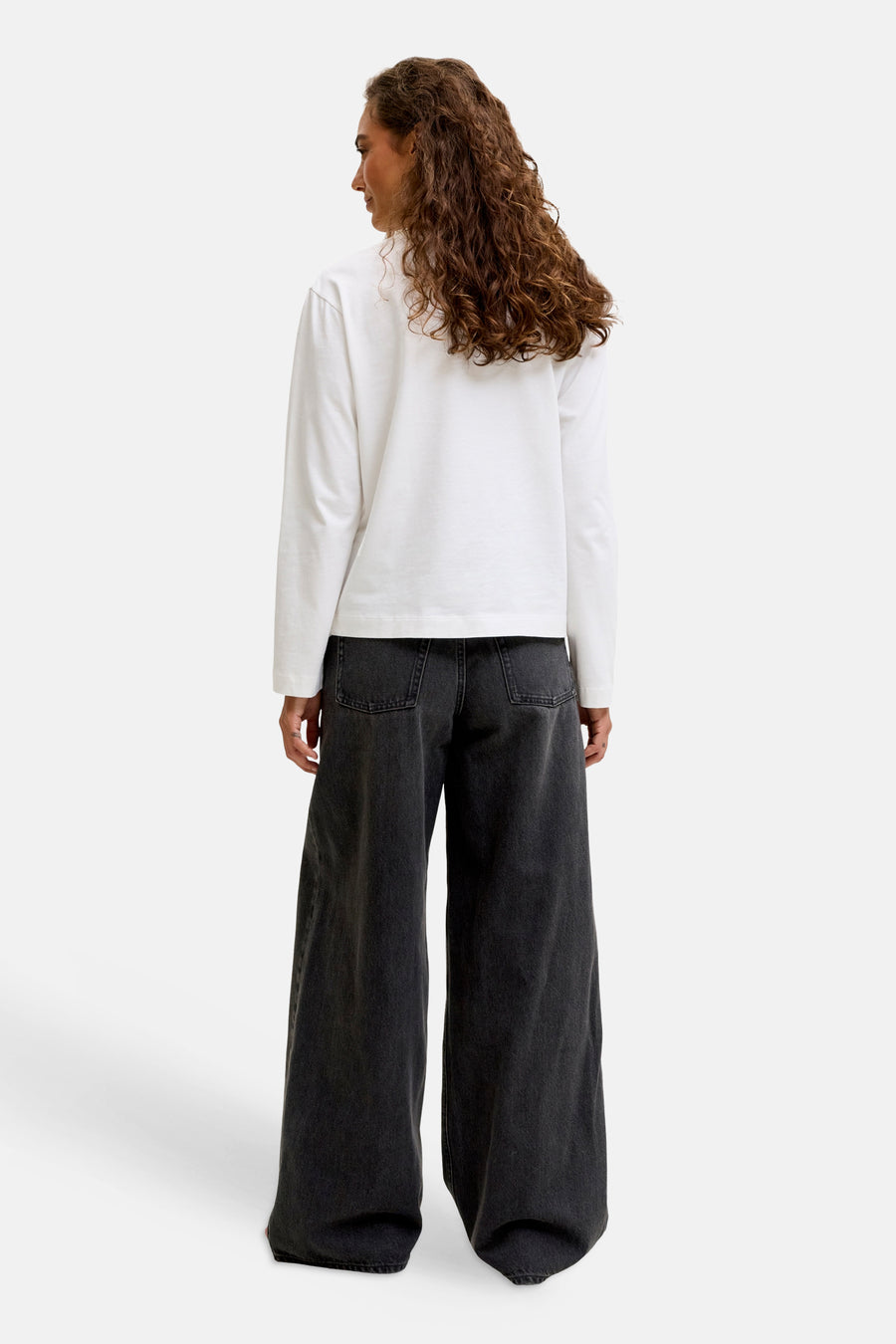 Jeans wide dark grey denim - JJXX