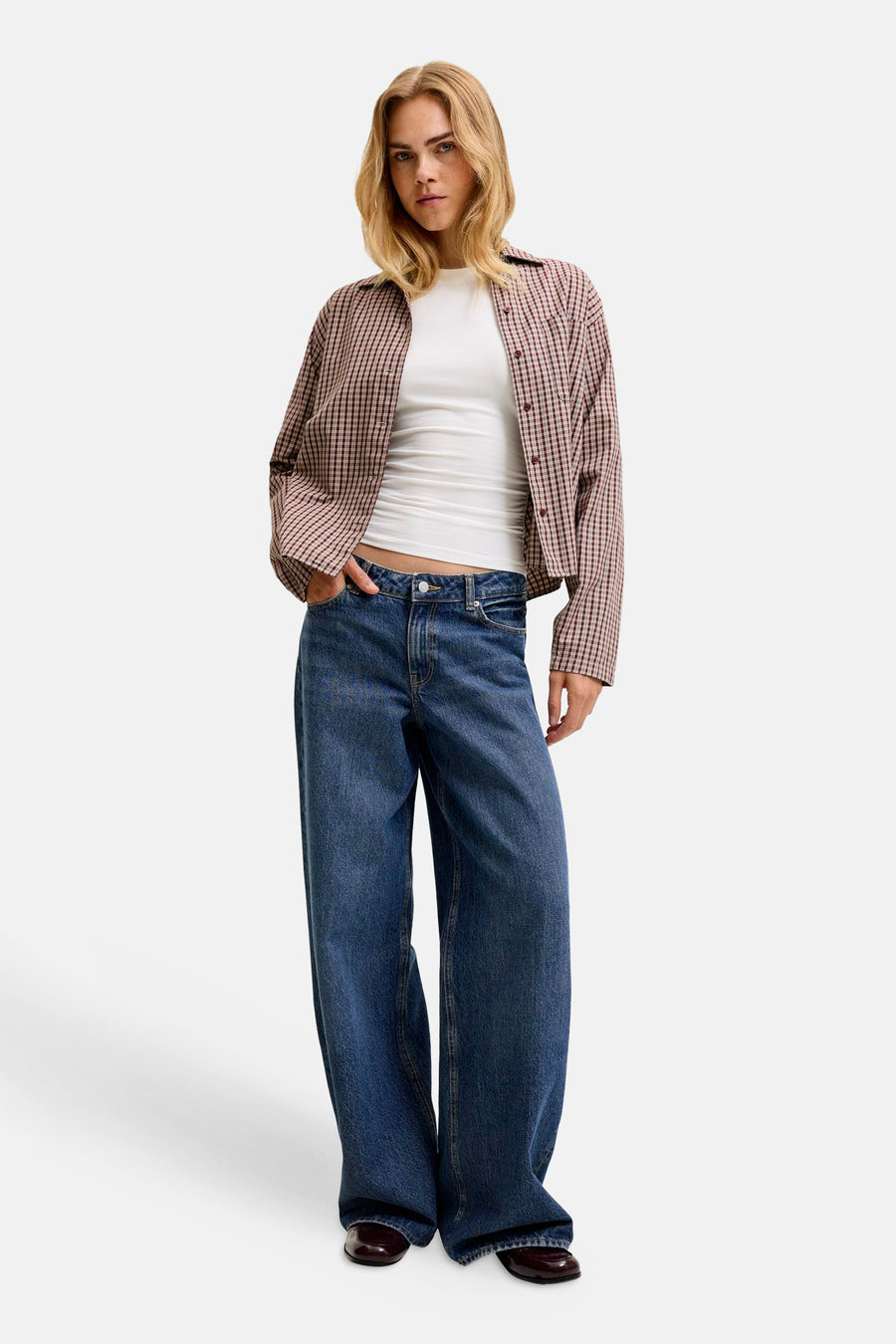 Jeans wide dark blue denim - JJXX
