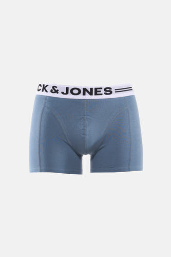 Boxer bleu d'ACCESSORIES BY JACK & JONES, avec une ceinture élastique griffée.