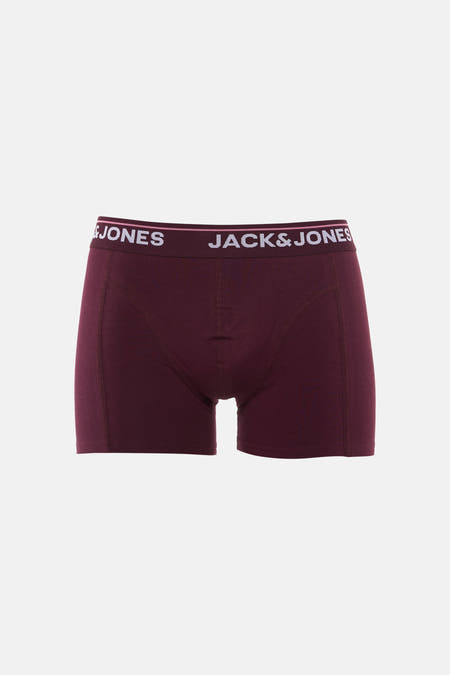 Boxer short Bordeaux van ACCESSORIES BY JACK & JONES avec une ceinture élastique à logo.