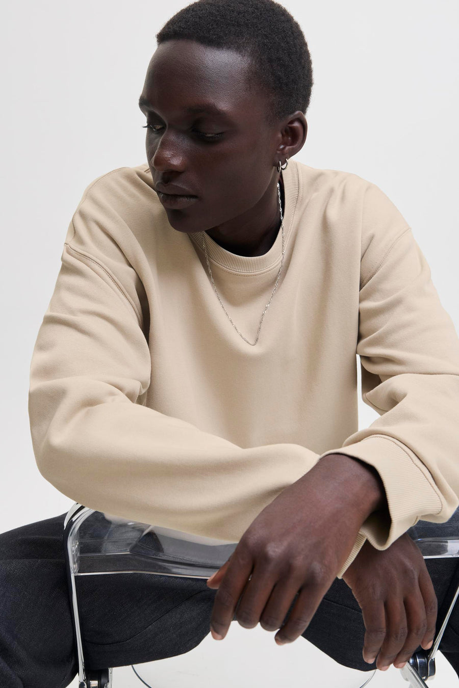Sweat col O Écru - ORIGINALS BY JACK & JONES