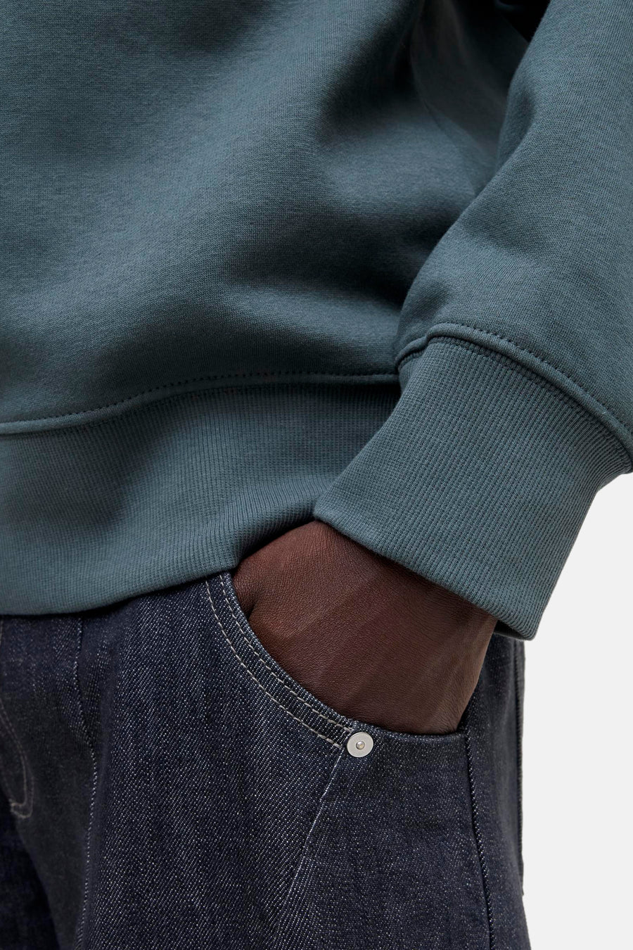 Sweat col O - gris