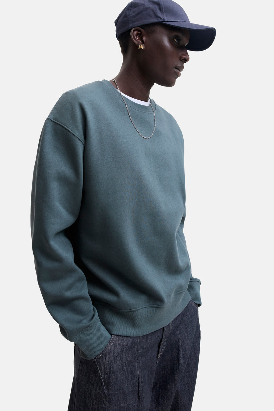 Sweat col O - gris