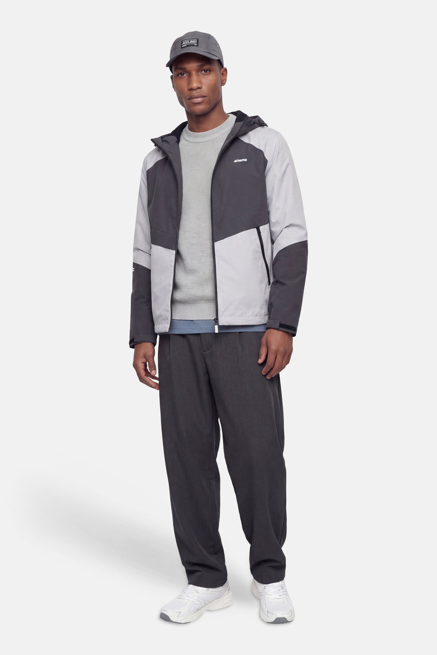 Pull col O - Light Grey Melange