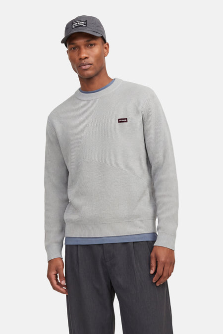 Pull col O - Light Grey Melange