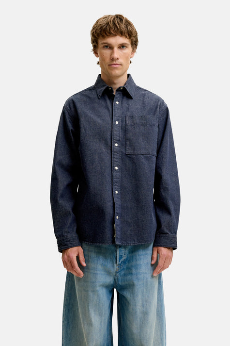 Chemise à manches longues - Dark blue denim