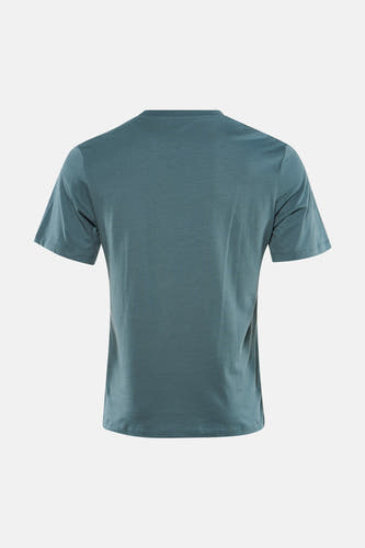 Groen T-shirt met korte mouwen van CORE BY JACK & JONES, effen kleur met een ronde hals, achteraanzicht.