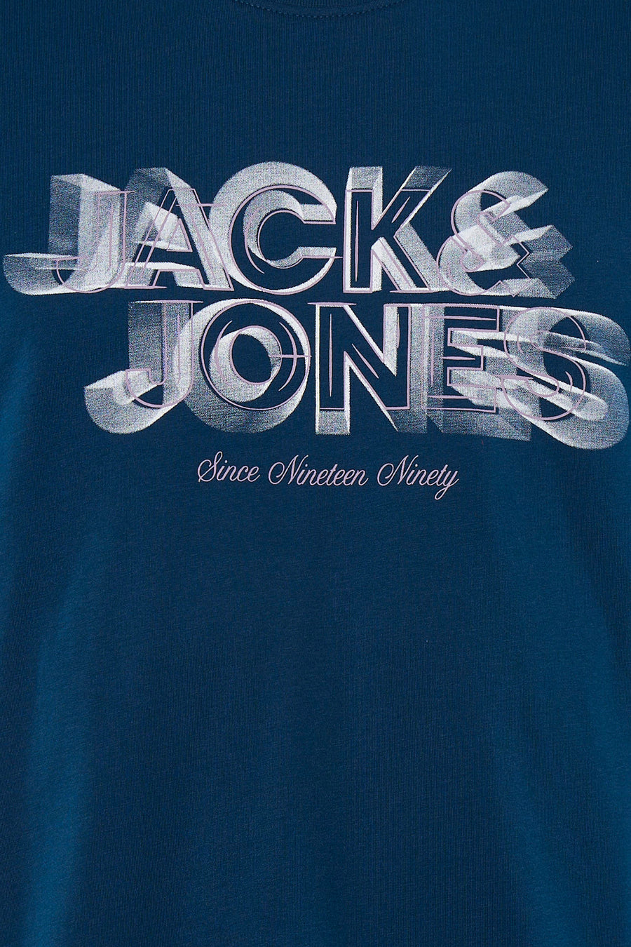 T-shirt à manches courtes bleu de CORE BY JACK & JONES, avec un imprimé texte accrocheur.