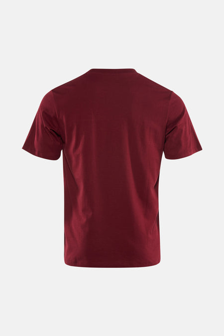 Rood T-shirt met korte mouwen van ORIGINALS BY JACK & JONES, achterkant weergegeven tegen een witte achtergrond.