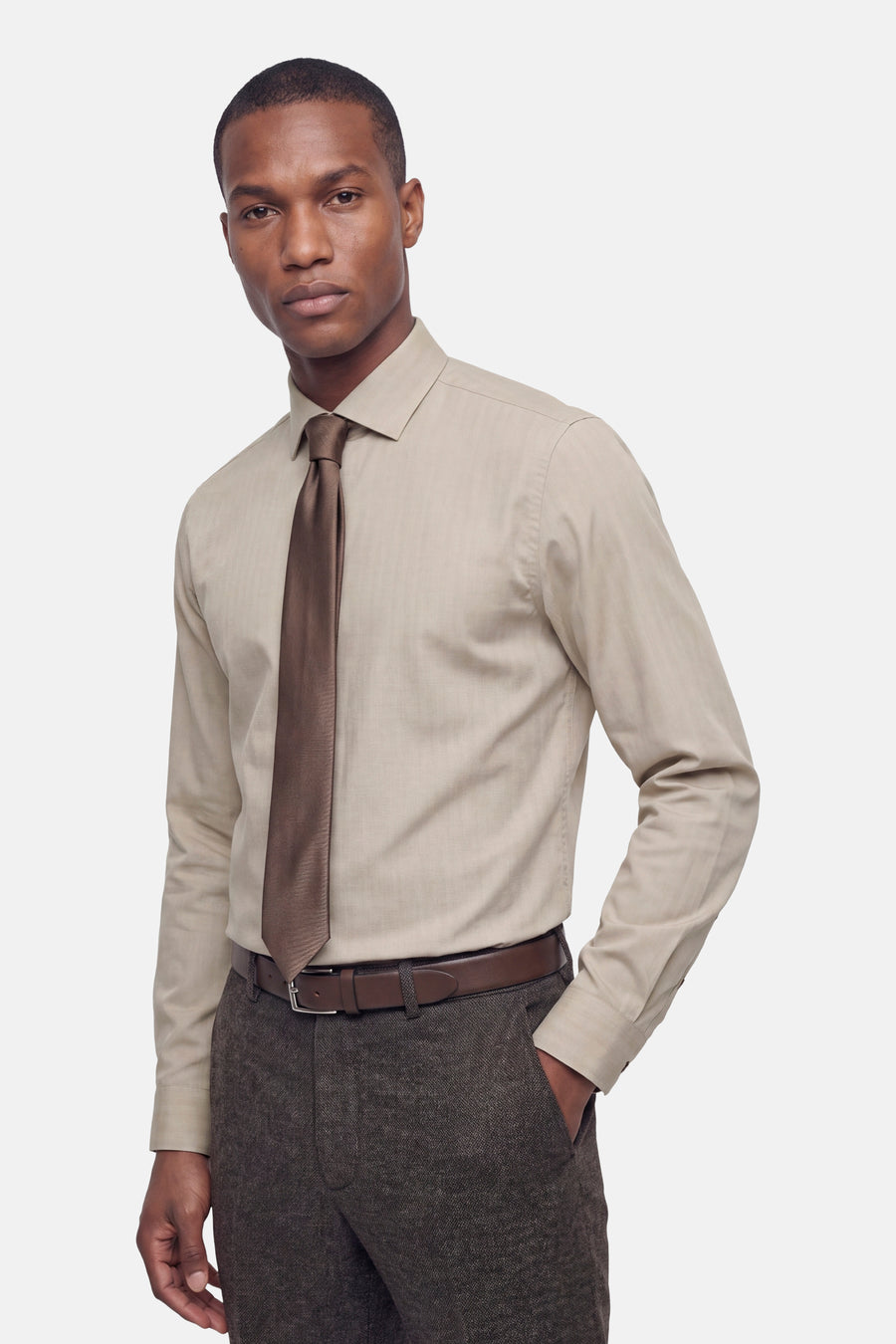 Chemise (manches longues) beige - PREMIUM by JACK & JONES