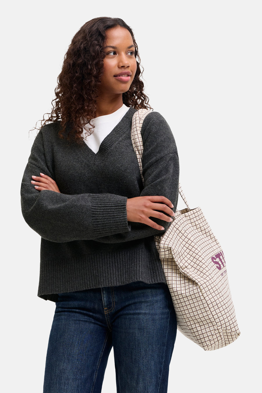 Pull col V gris - JJXX