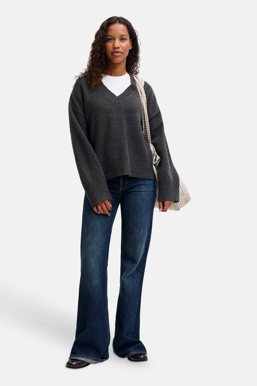 Pull col V gris - JJXX