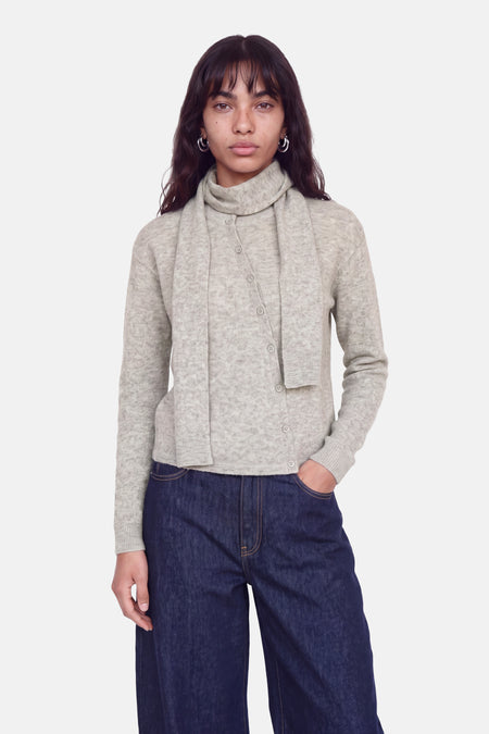 Cardigan - Medium Grey Melange