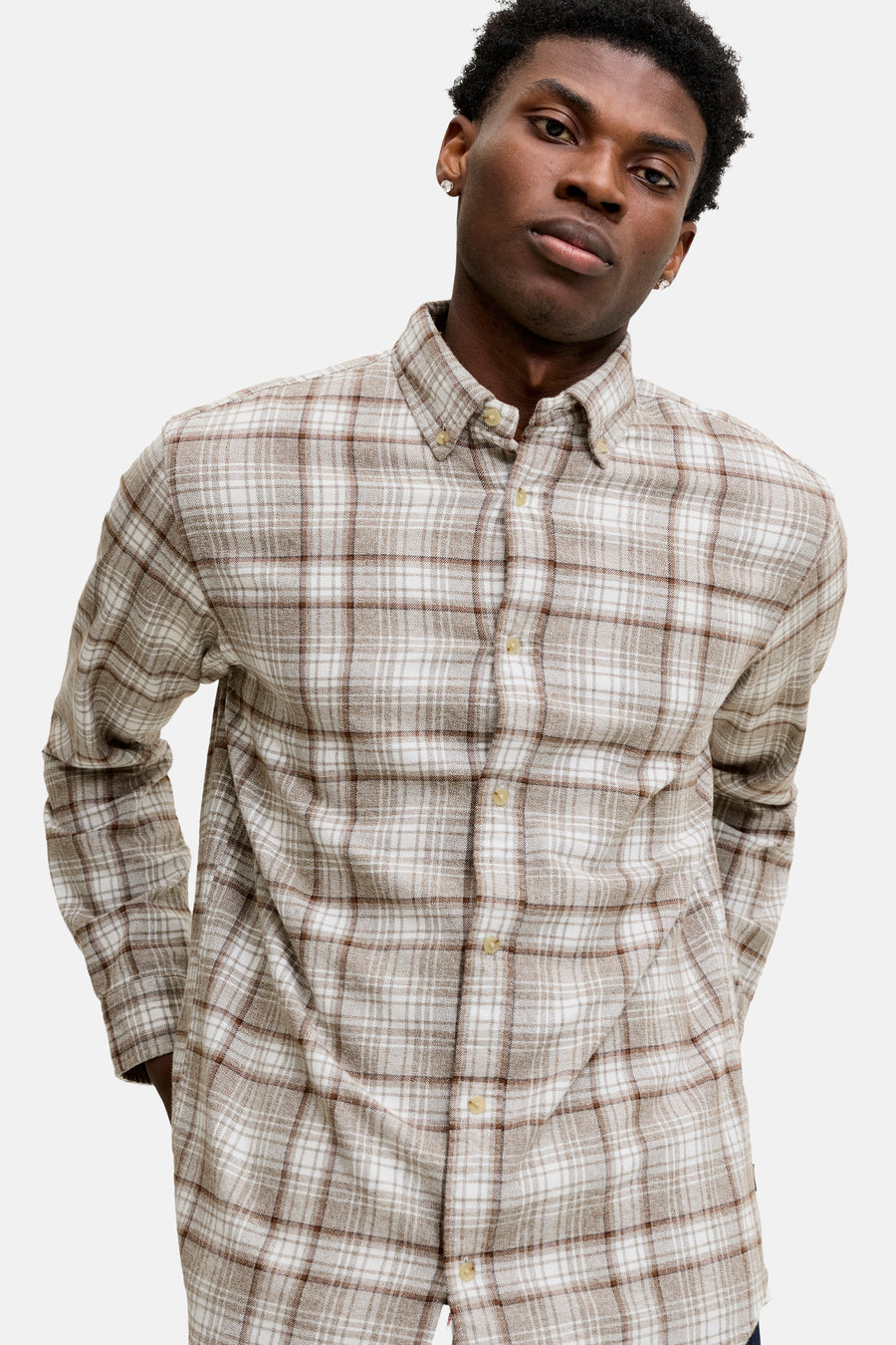 Chemise à manches longues - beige