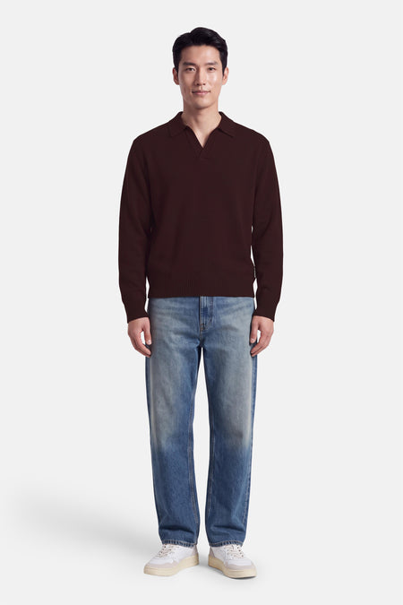 Pull col O - rouge