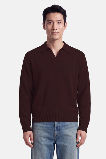 Pull col O - rouge