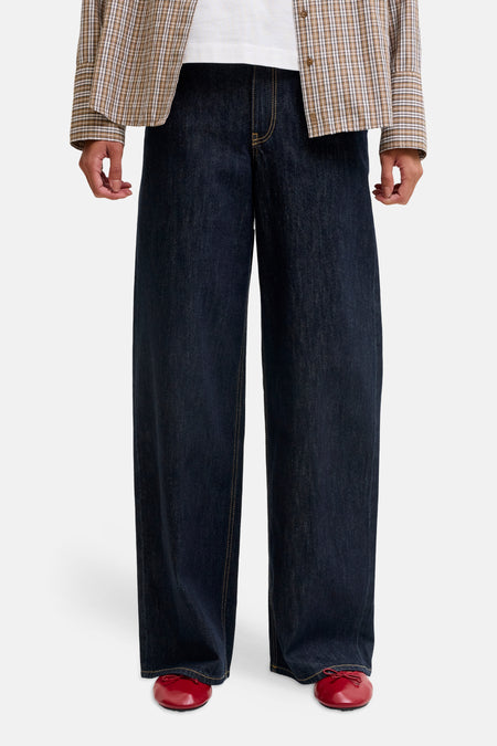 Jeans wide dark blue denim - JJXX