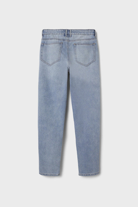 Jean droit bleu clair de LMTD, dos avec poches classiques et effets subtils de décoloration
