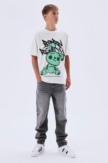 Jeans straight Light grey denim - LMTD