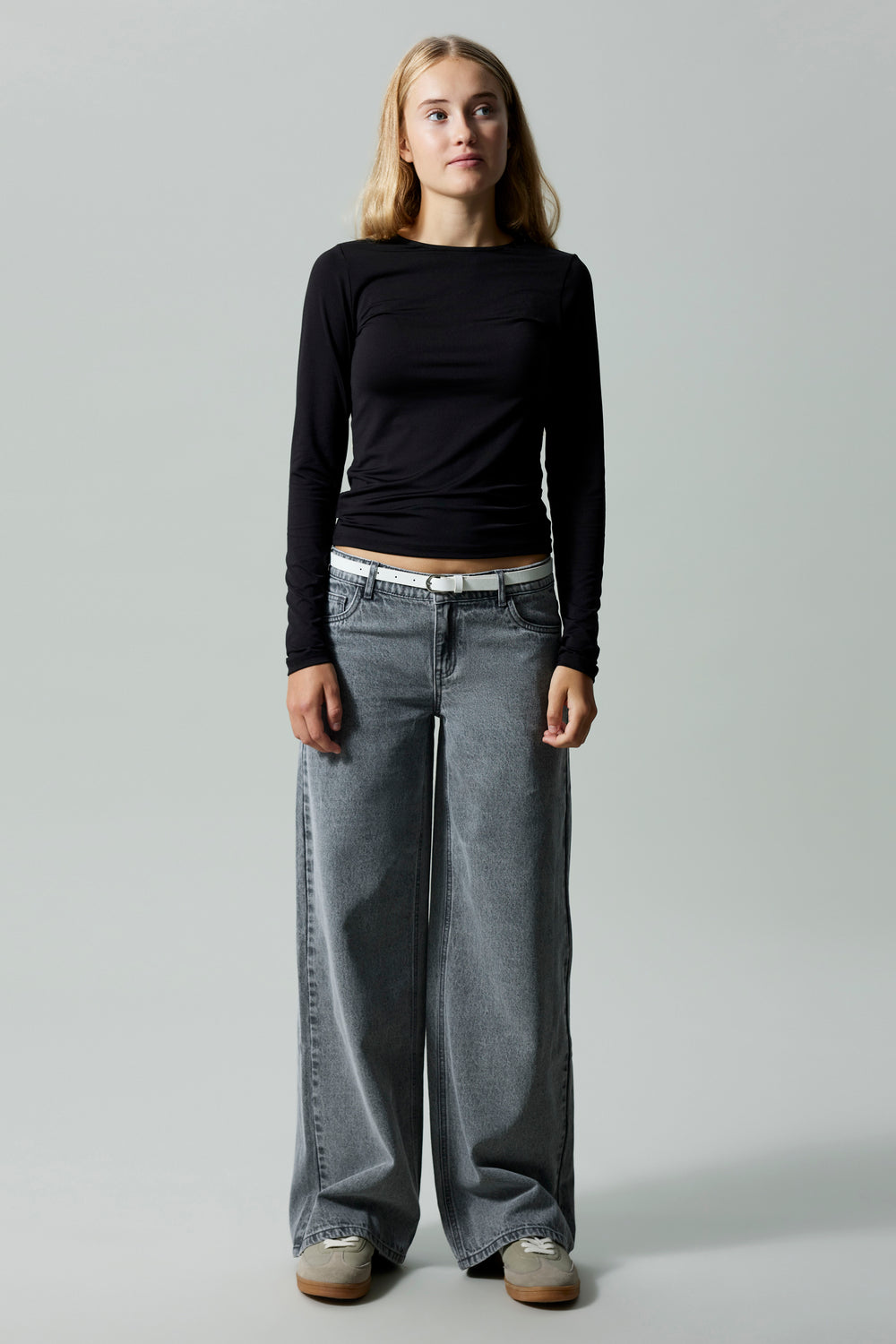 Jeans wide Light grey denim - LMTD