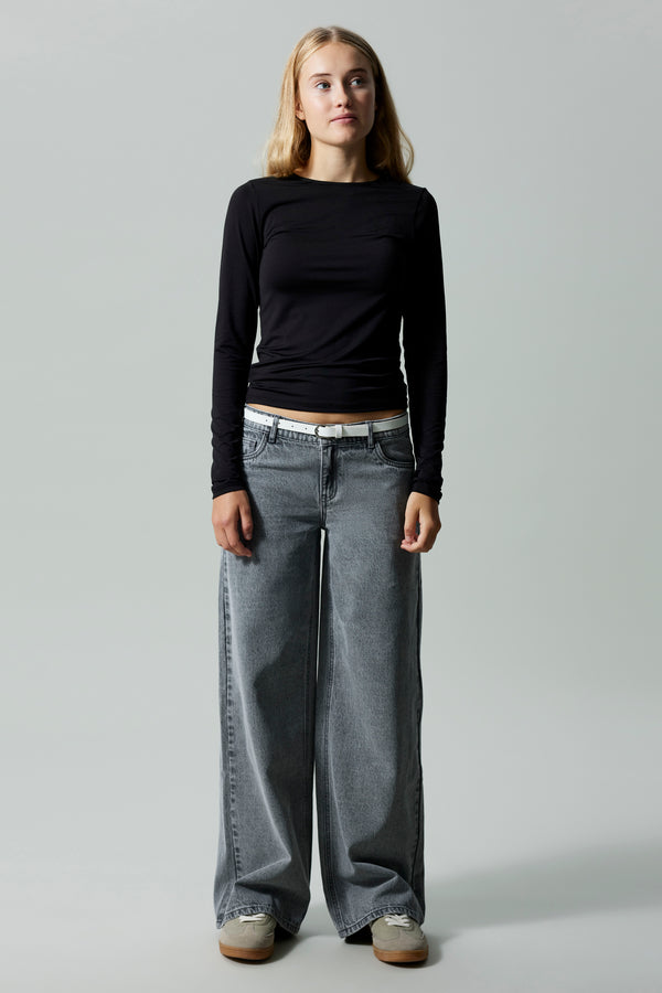 Jeans wide Light grey denim - LMTD