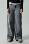 Jeans wide Light grey denim - LMTD