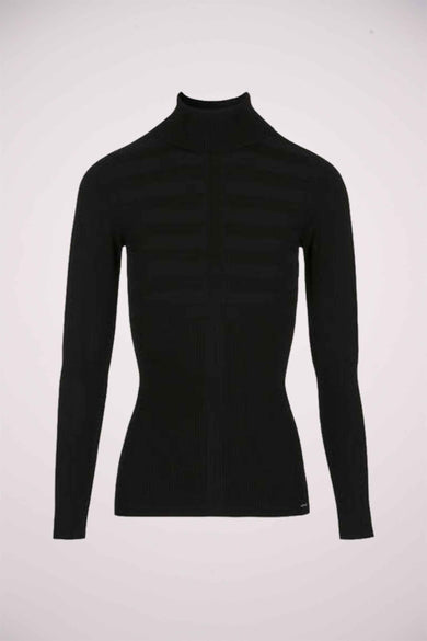 Gilet noir de Morgan De Toi, avec des manches longues et une subtile texture.