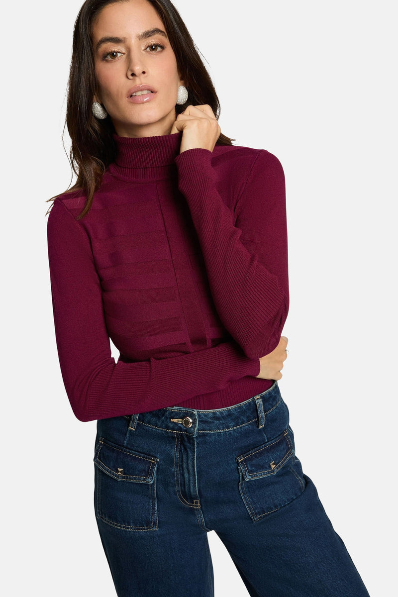 Pull col roulé mauve - Morgan De Toi