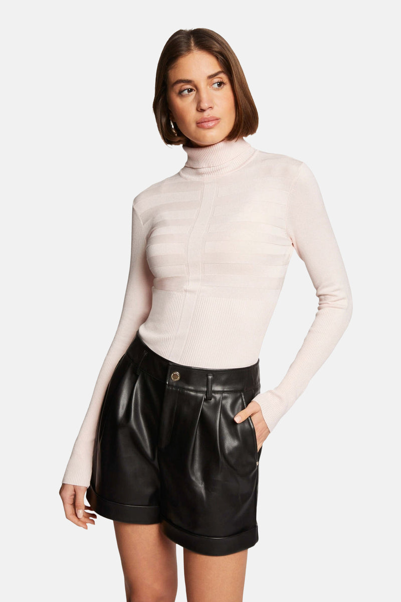 Pull à col roulé - rose