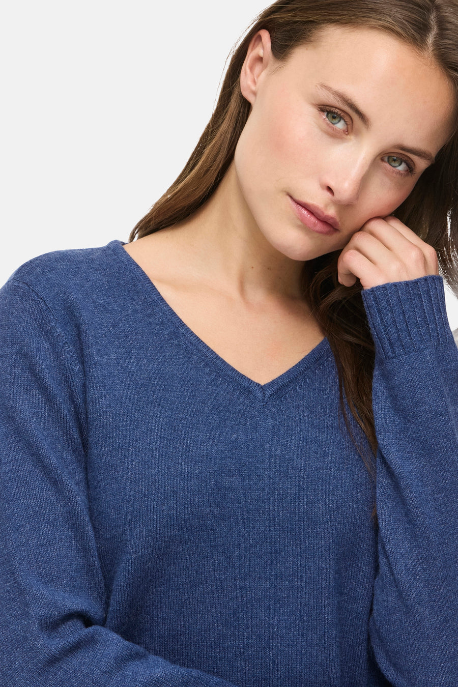 Pull col O - bleu