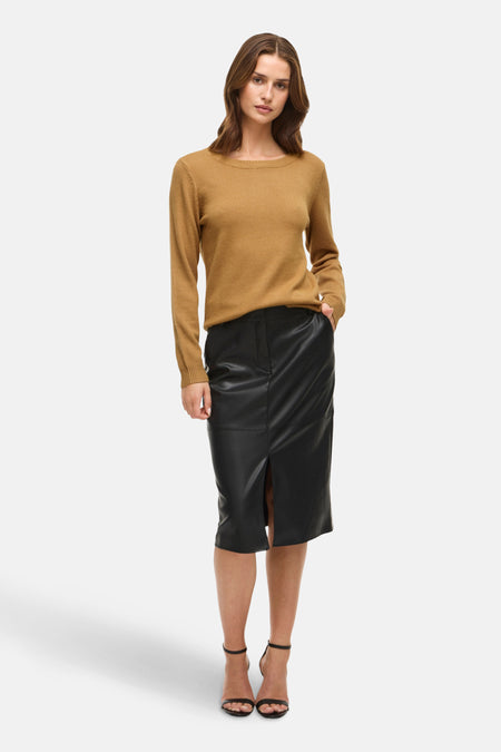 Pull à col rond - Jaune